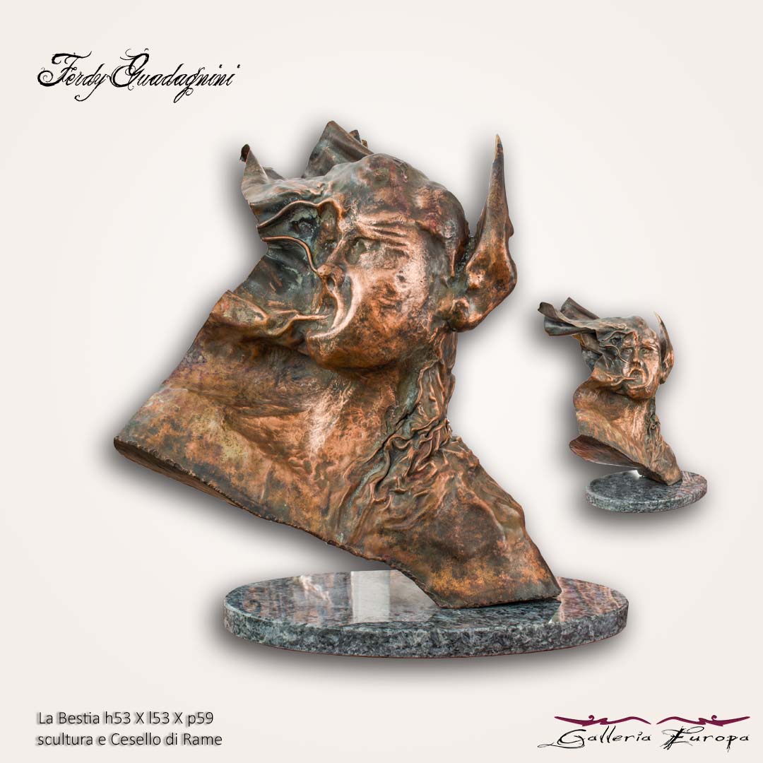 Ferdi Guadagnini - Opere in rame Busti - Galleria Europa Carano Ville di Fiemme Trentino